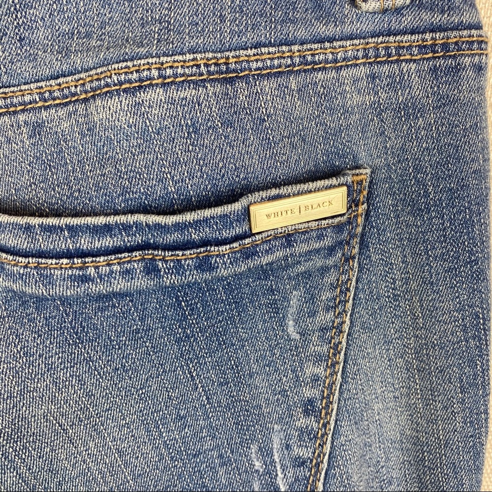 WHBM Skinny Leg Distressed Mid Rise Jeans - Picture 6 of 8